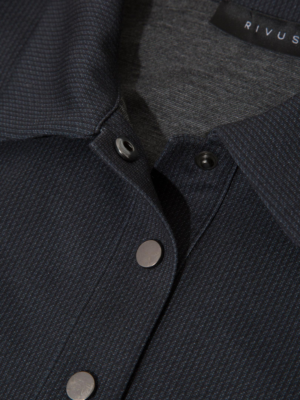 Klasik Yaka Çıtçıt Detaylı Uzun Kollu Bluz - Lacivert