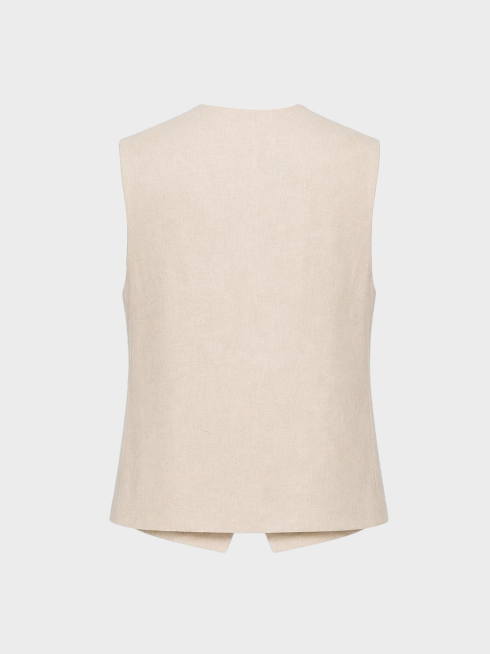Oversize Keten Yelek - Bej