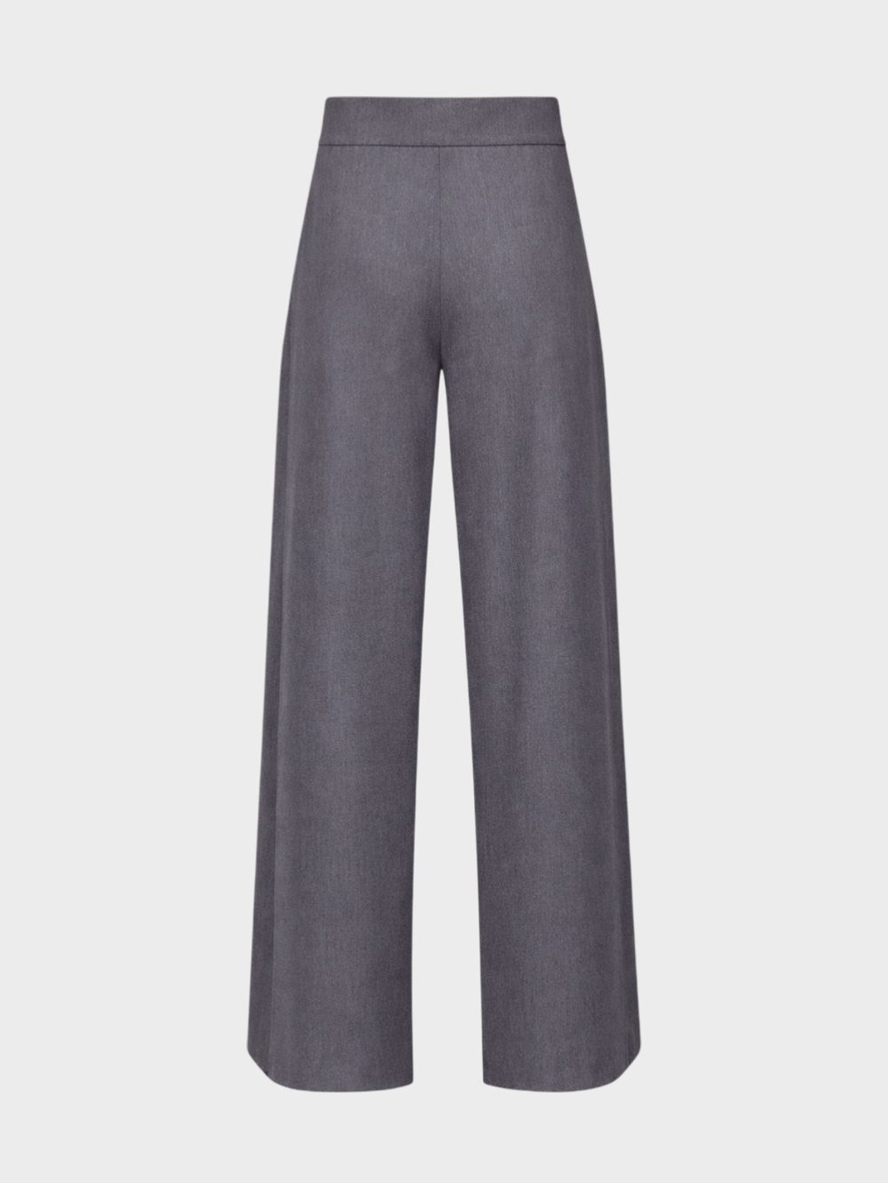 Yüksek Belli Nervür Dikişli Bol Paçalı Maxi Boy Pileli Pantolon - Gri