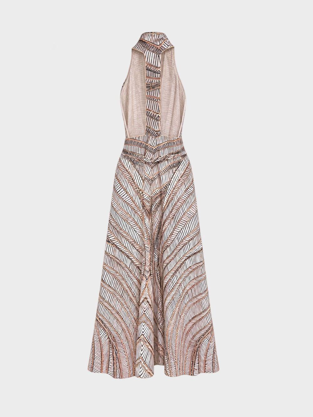 Halter Askı Detaylı Kimono - Desenli