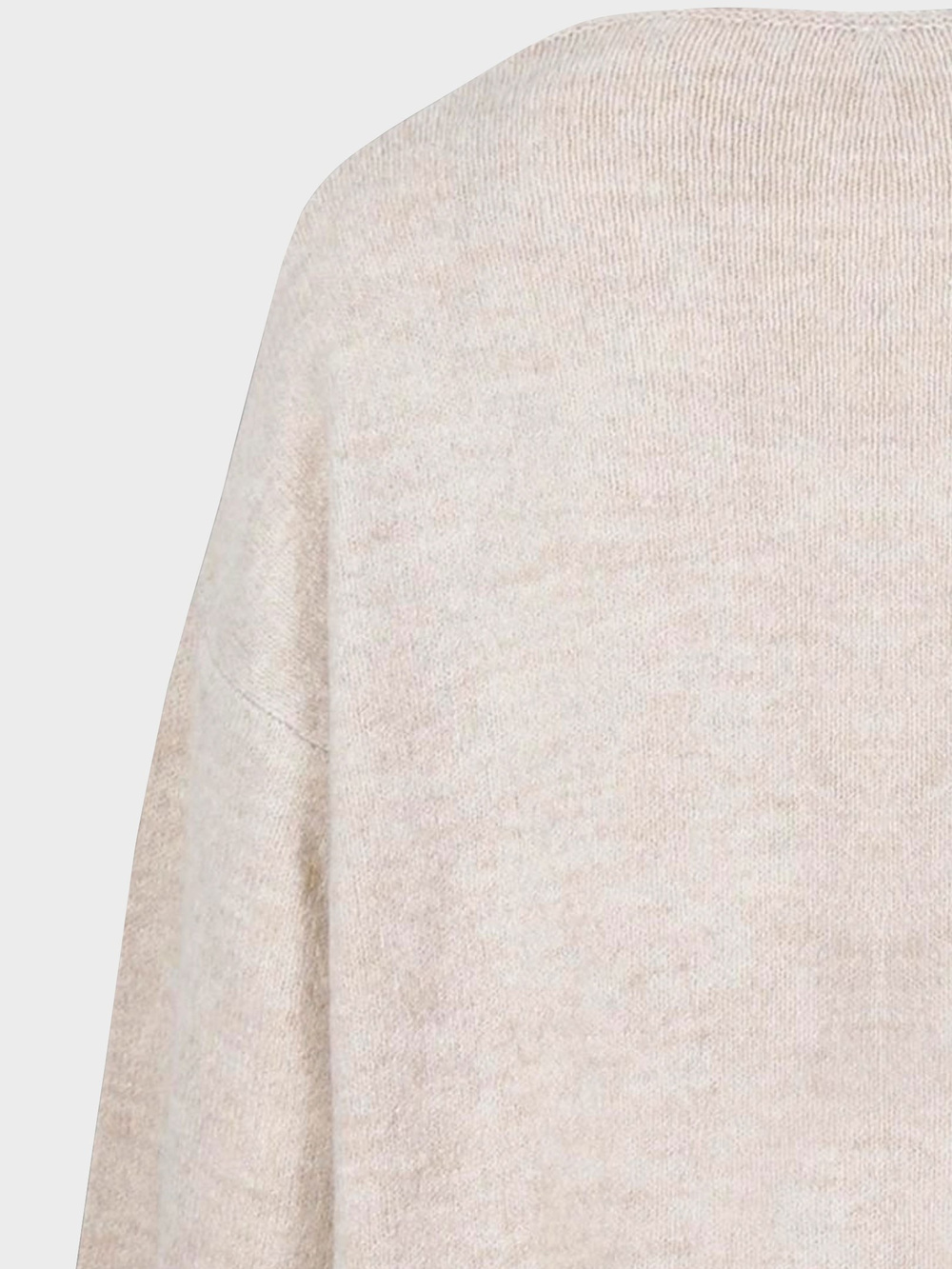 V Yaka Oversize Triko Kazak - Vizon