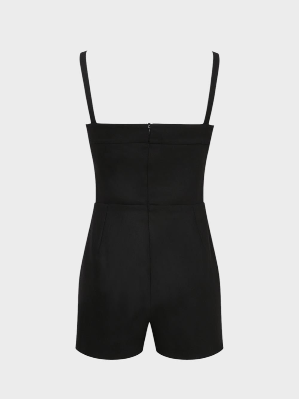 Kalın Askılı Şortlu Tulum - Siyah