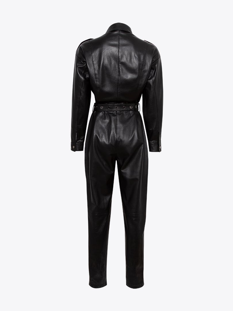 Kemerli Deri Tulum - Siyah