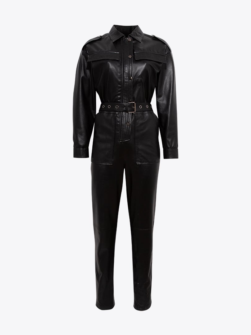 Kemerli Deri Tulum - Siyah