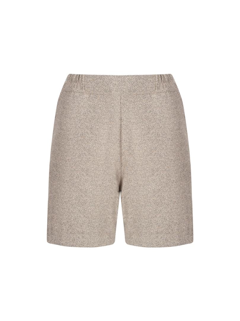 Kırçıllı Dokuma Şort - Bej