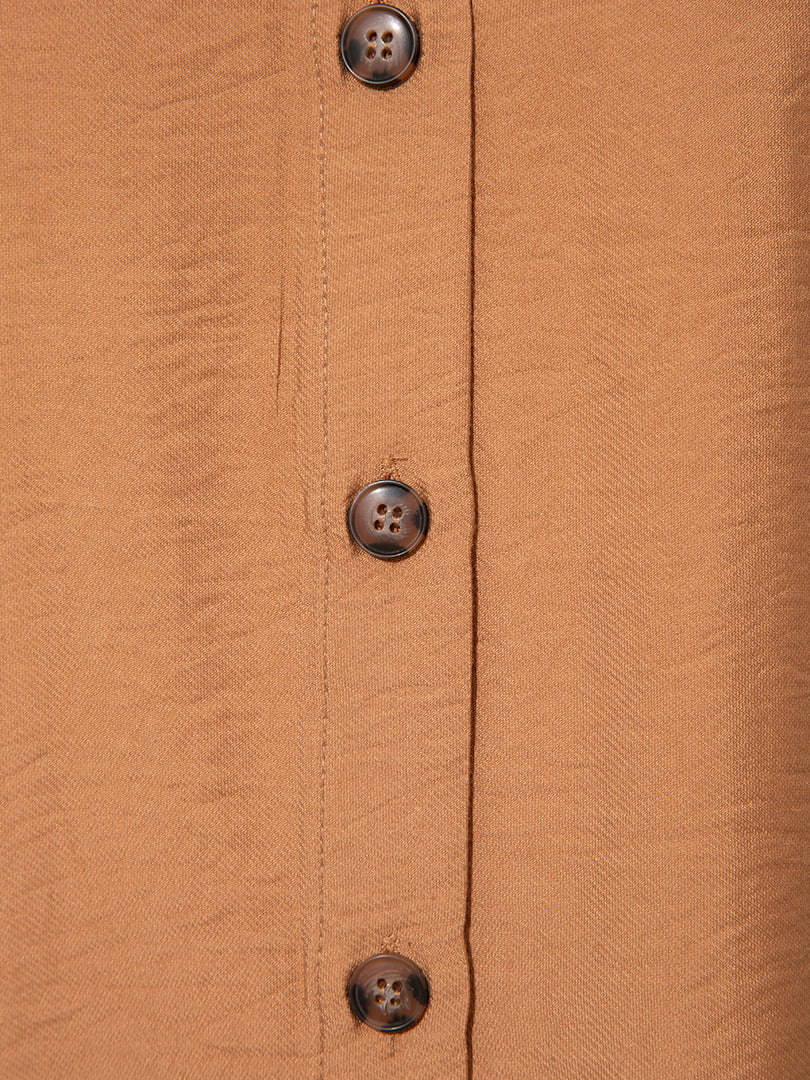 Kolsuz Rahat Kesim Gömlek - Vizon