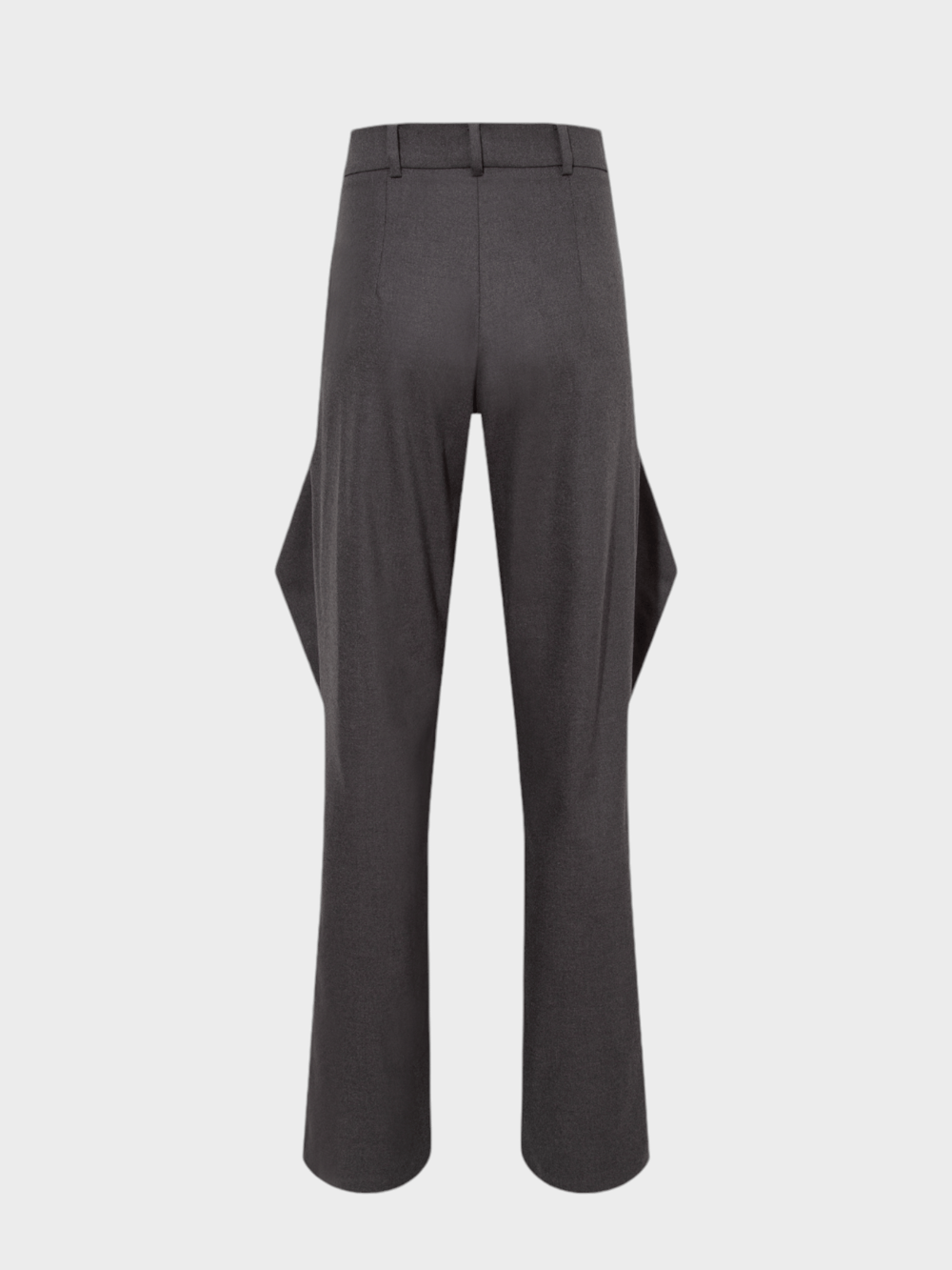 Önü Yırtmaç Detaylı Tasarım Pantolon - Füme