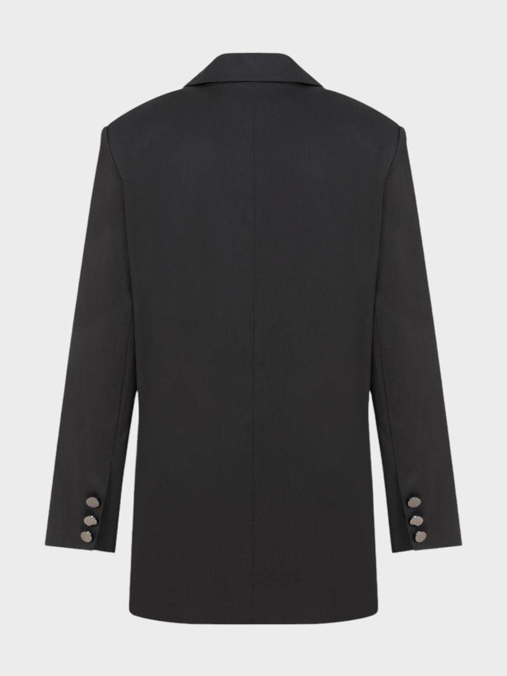 Oversize Metal Düğmeli Kanvas Ceket - Antrasit