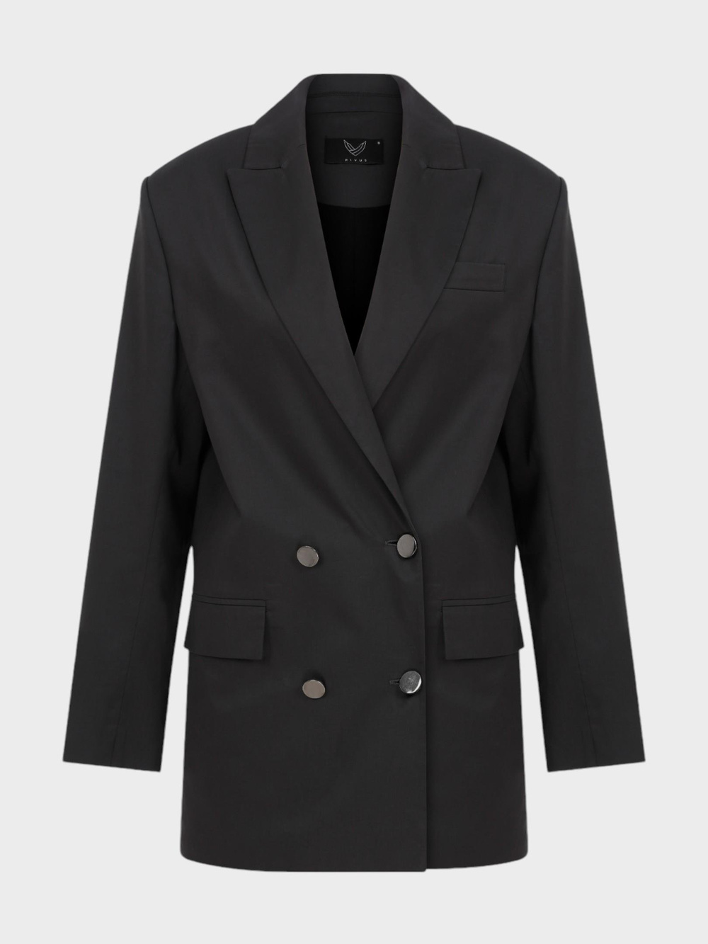 Oversize Metal Düğmeli Kanvas Ceket - Antrasit