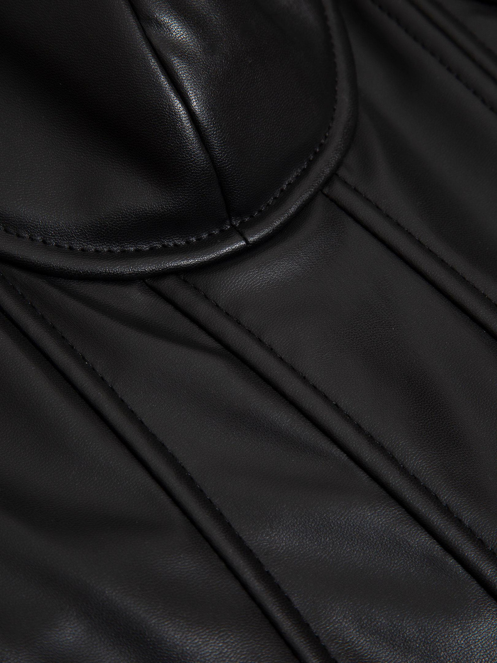 Vegan Deri Büstiyer - Siyah