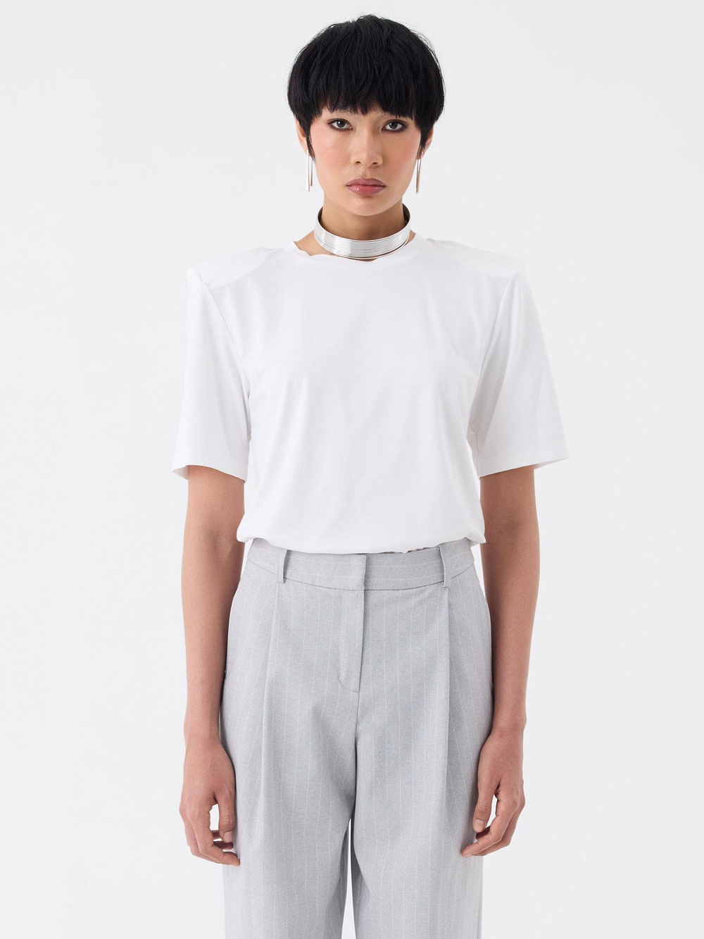 Premium Yumuşak Tuşeli Vatkalı T-Shirt - Beyaz