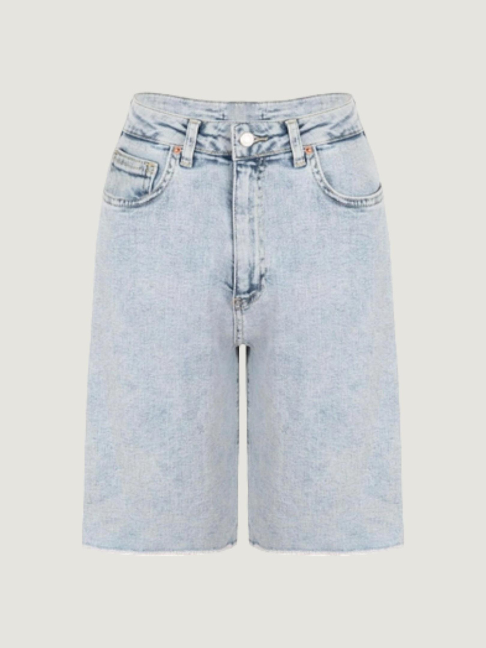 Straight Fit Jean Bermuda Şort - Light Indigo 