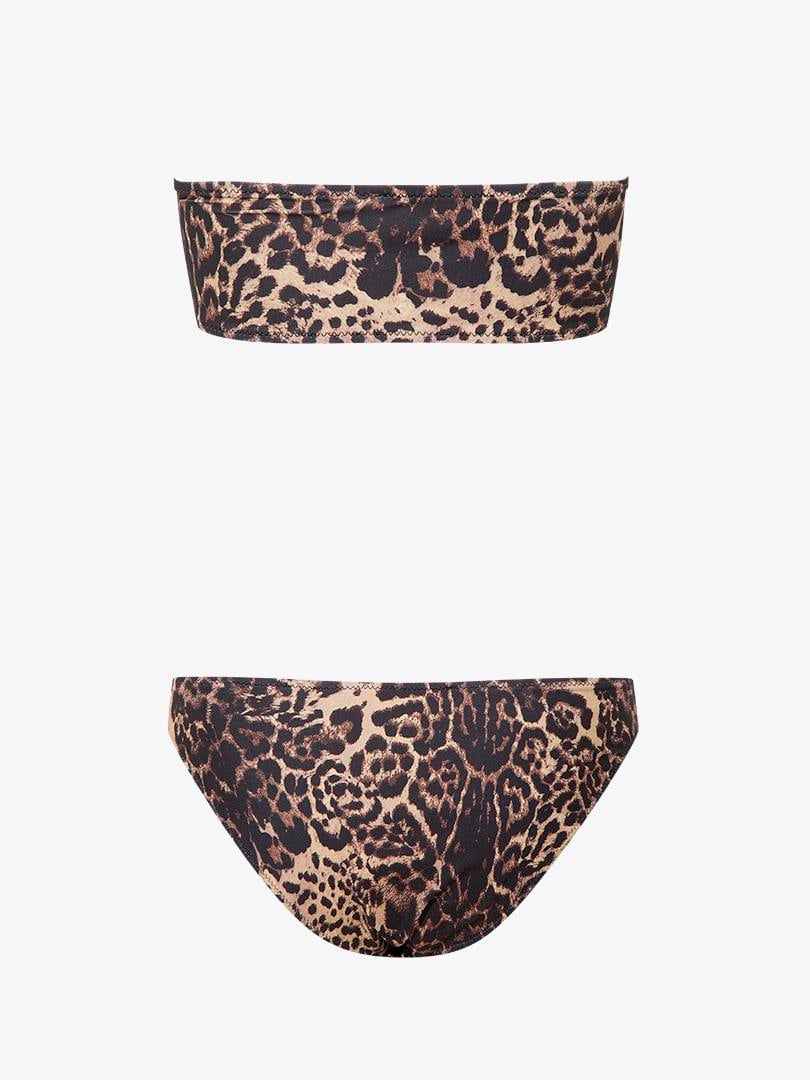 Straplez Bikini Takımı - Leopar
