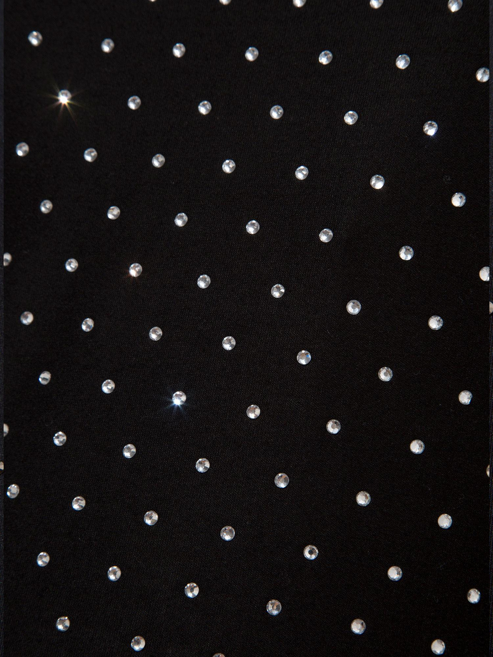 Taş Baskılı Bisiklet Yaka Bluz - Siyah