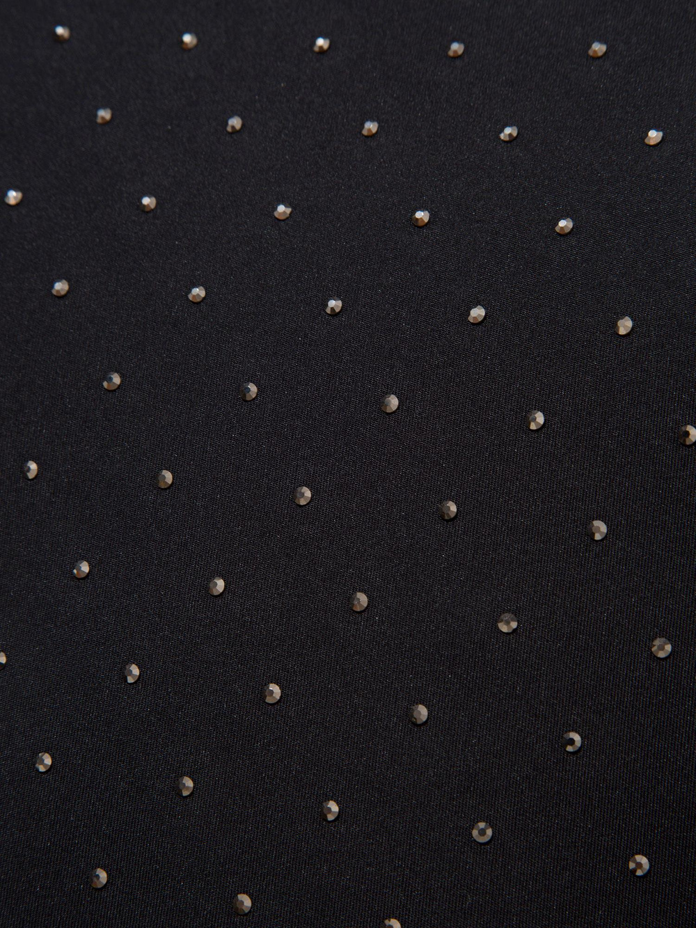 Taş Baskılı Boğazlı Crop Bluz - Siyah