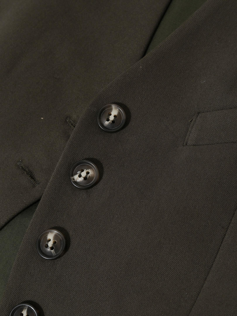 V Yakalı Fleto Cep Detaylı Yelek - Haki