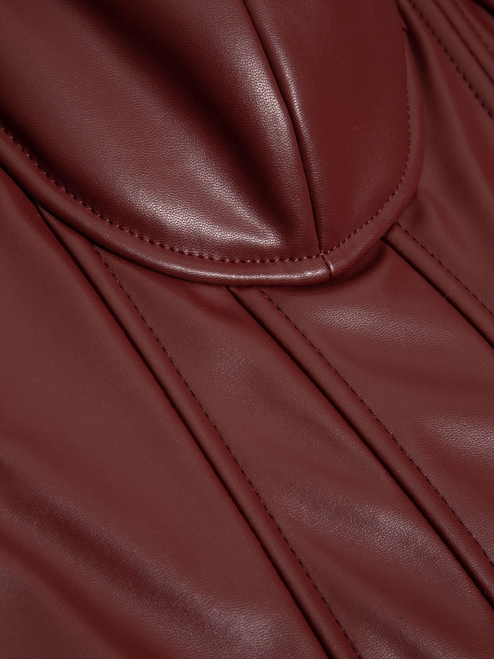 Vegan Deri Büstiyer - Bordo