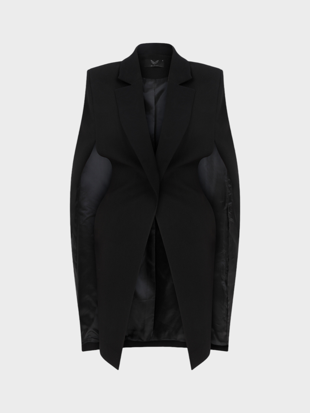 Krep Özel Tasarım Şık Pelerin Ceket - Siyah