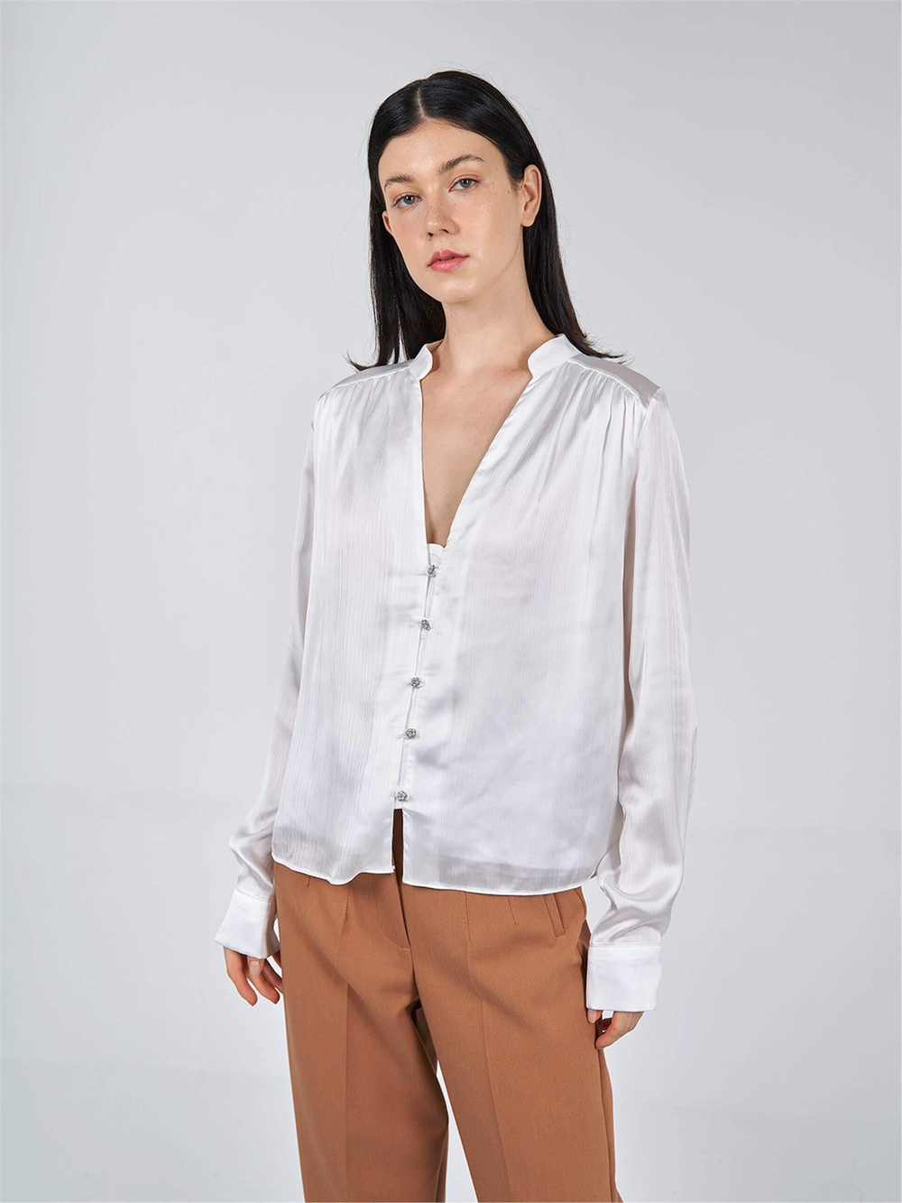 Wholesale Double Layered Long Sleeve Blouse