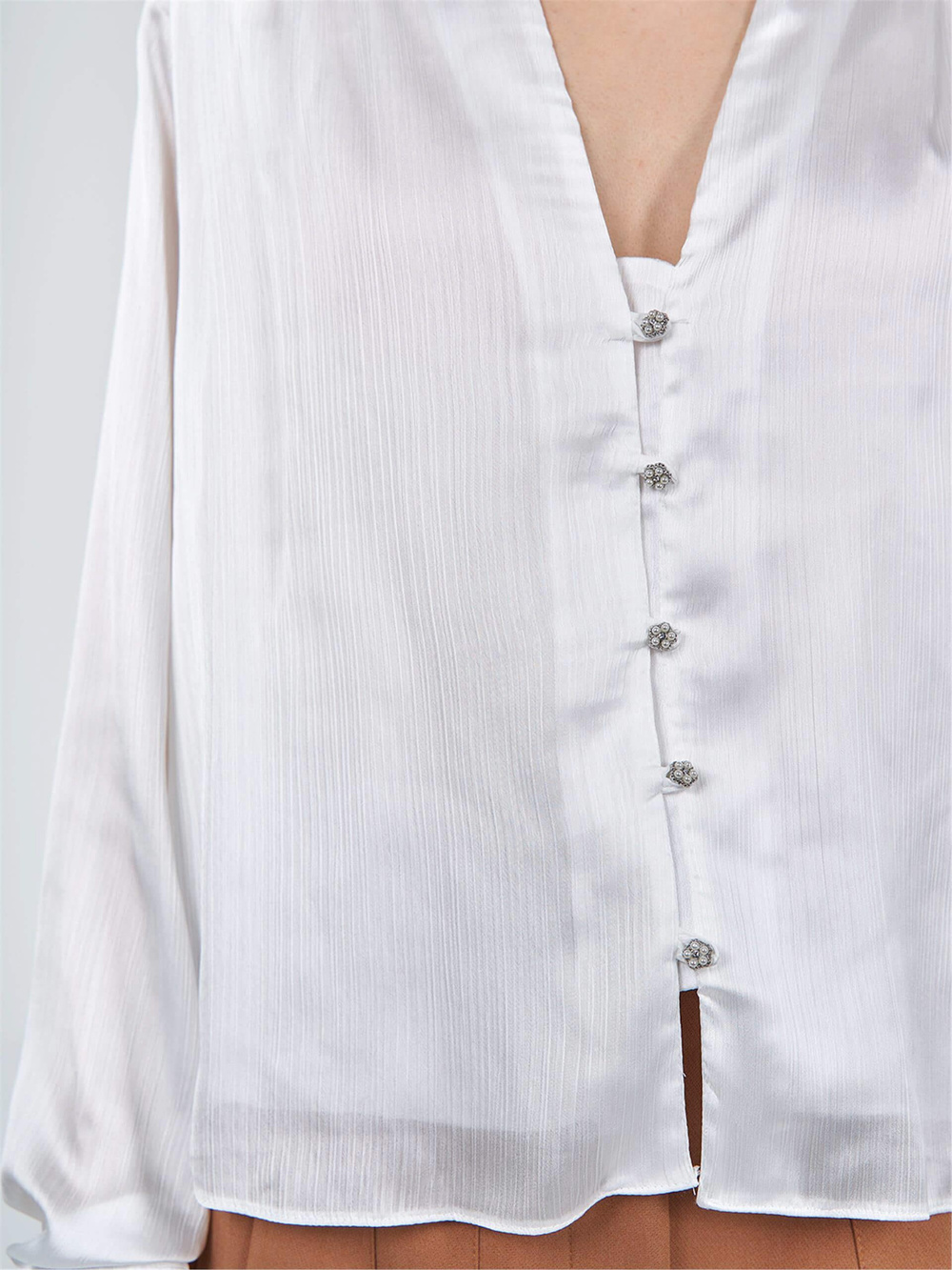 Wholesale Double Layered Long Sleeve Blouse