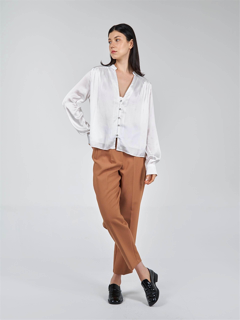 Wholesale Double Layered Long Sleeve Blouse