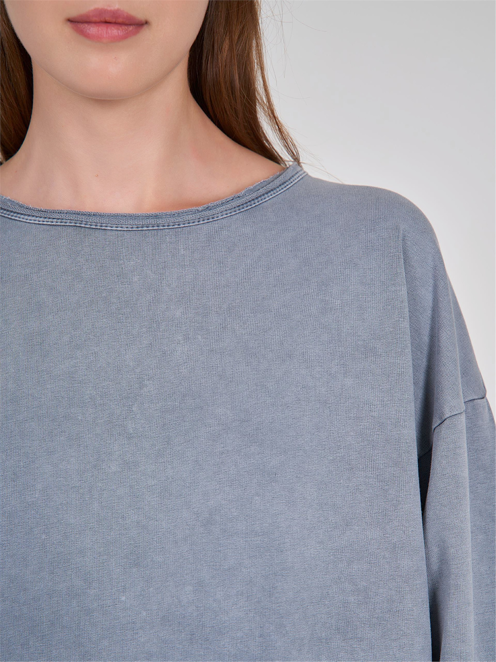 Raw Edge Neckline Oversize Sweater