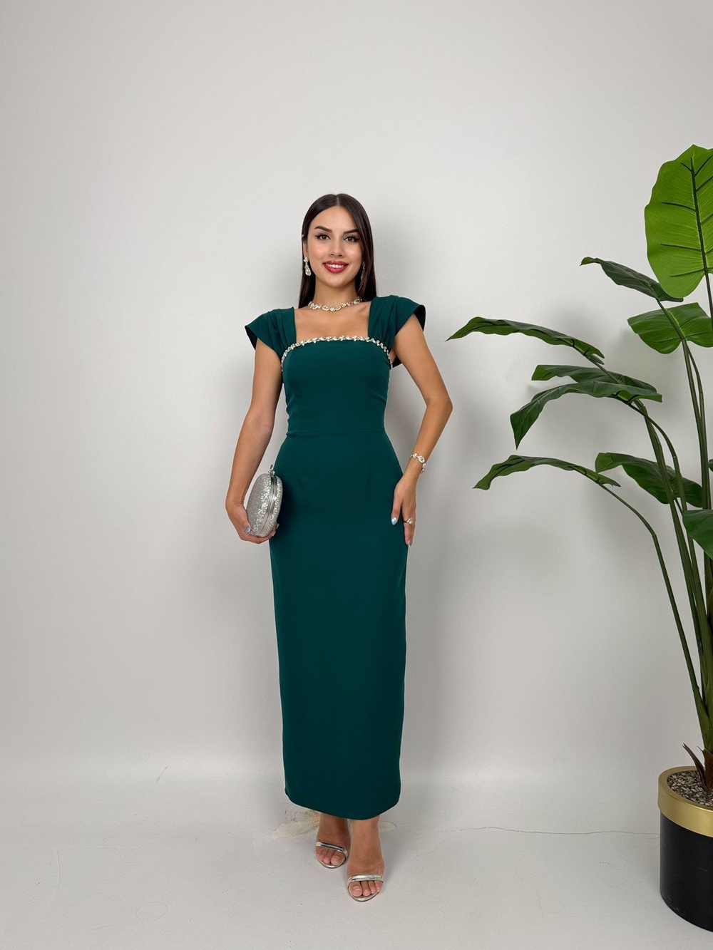 Wholesale Rhinestone-Embellished Maxi Dress