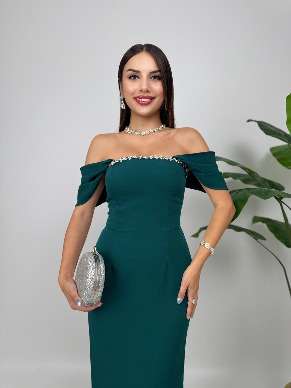 Wholesale Rhinestone-Embellished Maxi Dress