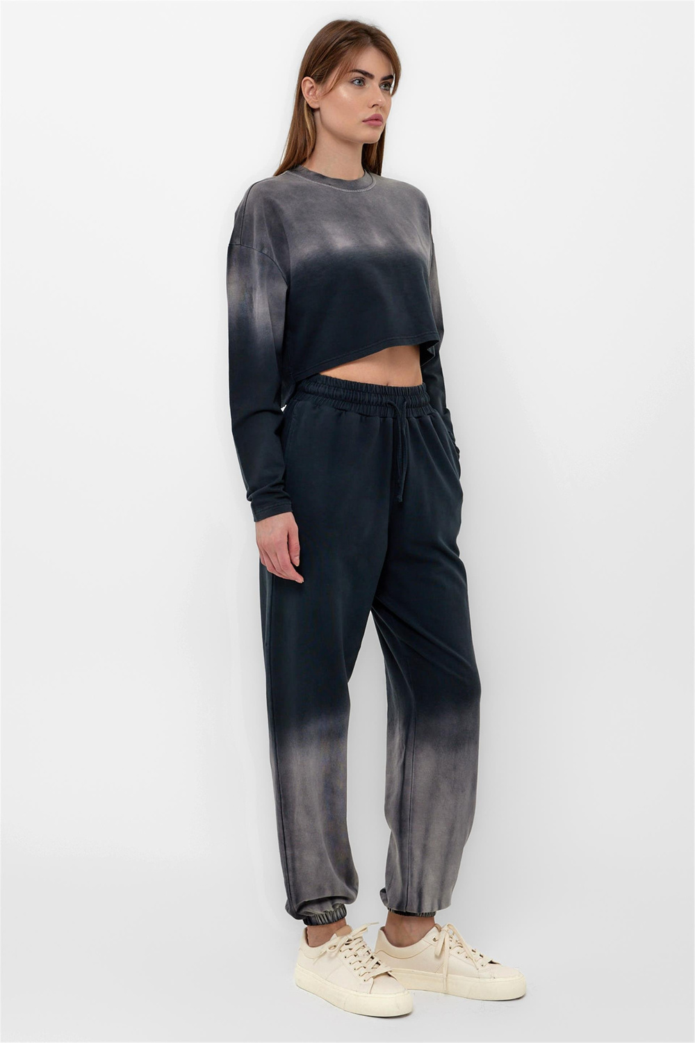 Degrade Washed Sweatshirt With Jogger Pants