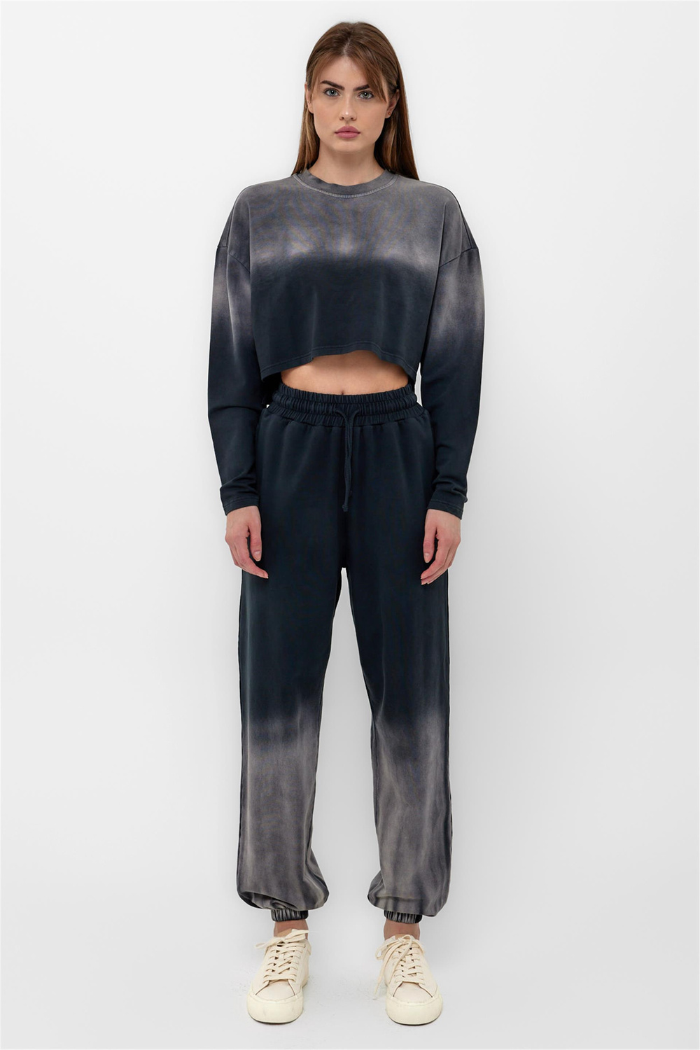 Degrade Washed Sweatshirt With Jogger Pants