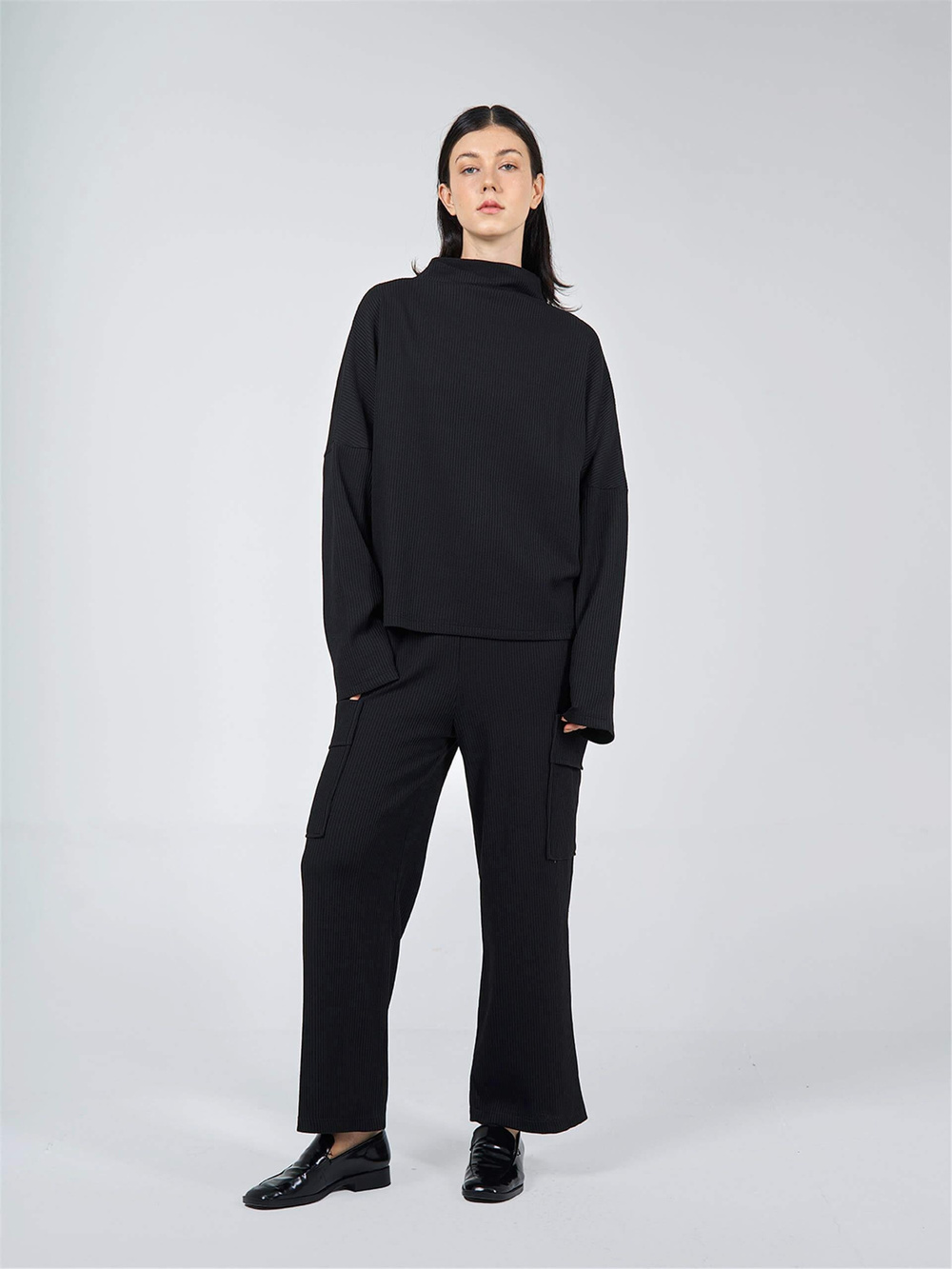 Wholesale Long Sleeve Knit  Sweater With Loose Fit Pants