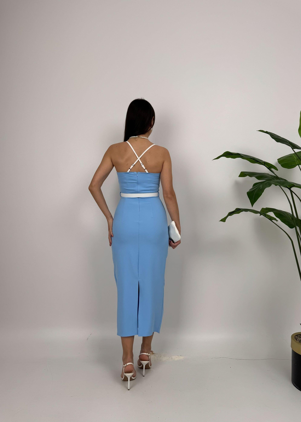 Wholesale Strappy Dress with Contrast Trim