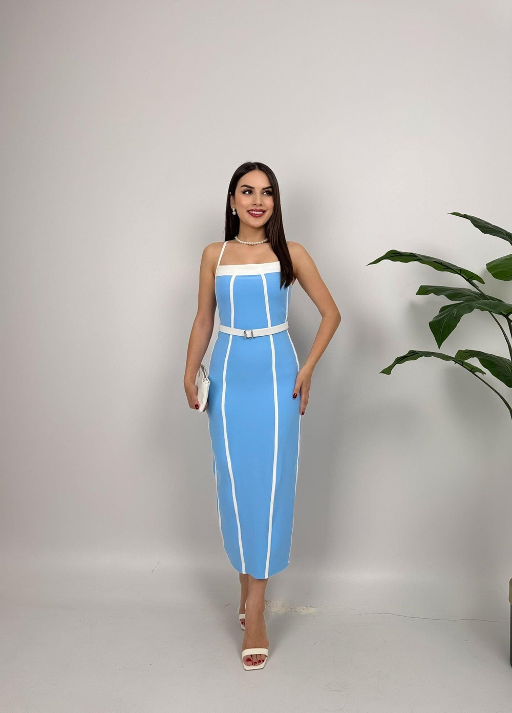 Wholesale Strappy Dress with Contrast Trim