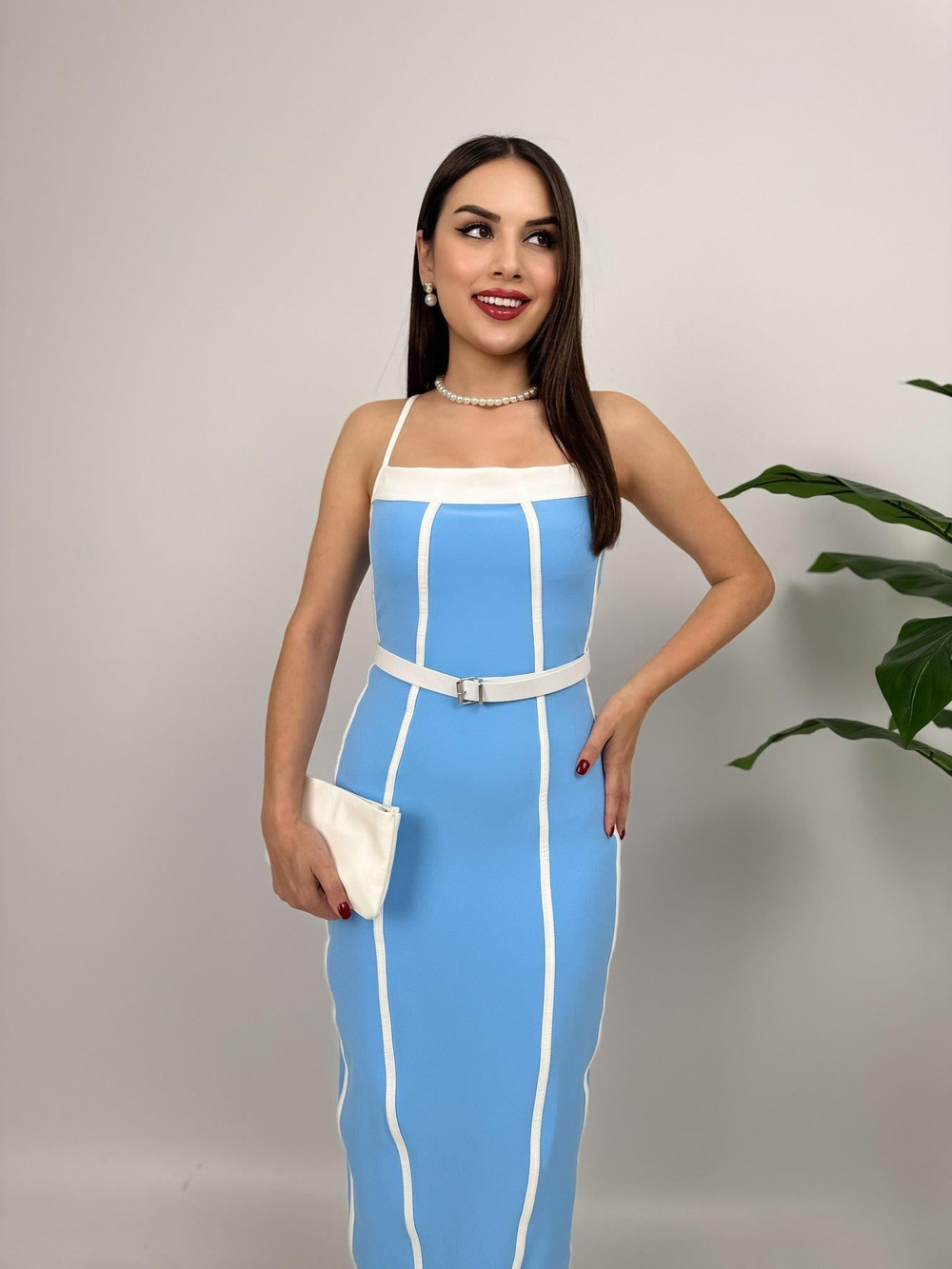 Wholesale Strappy Dress with Contrast Trim