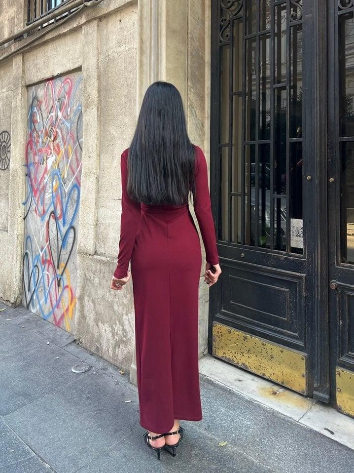Wholesale Faux-Wrap Maxi Dress