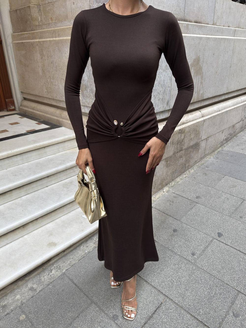 Wholesale Maxi Dress with Buckled Waist
