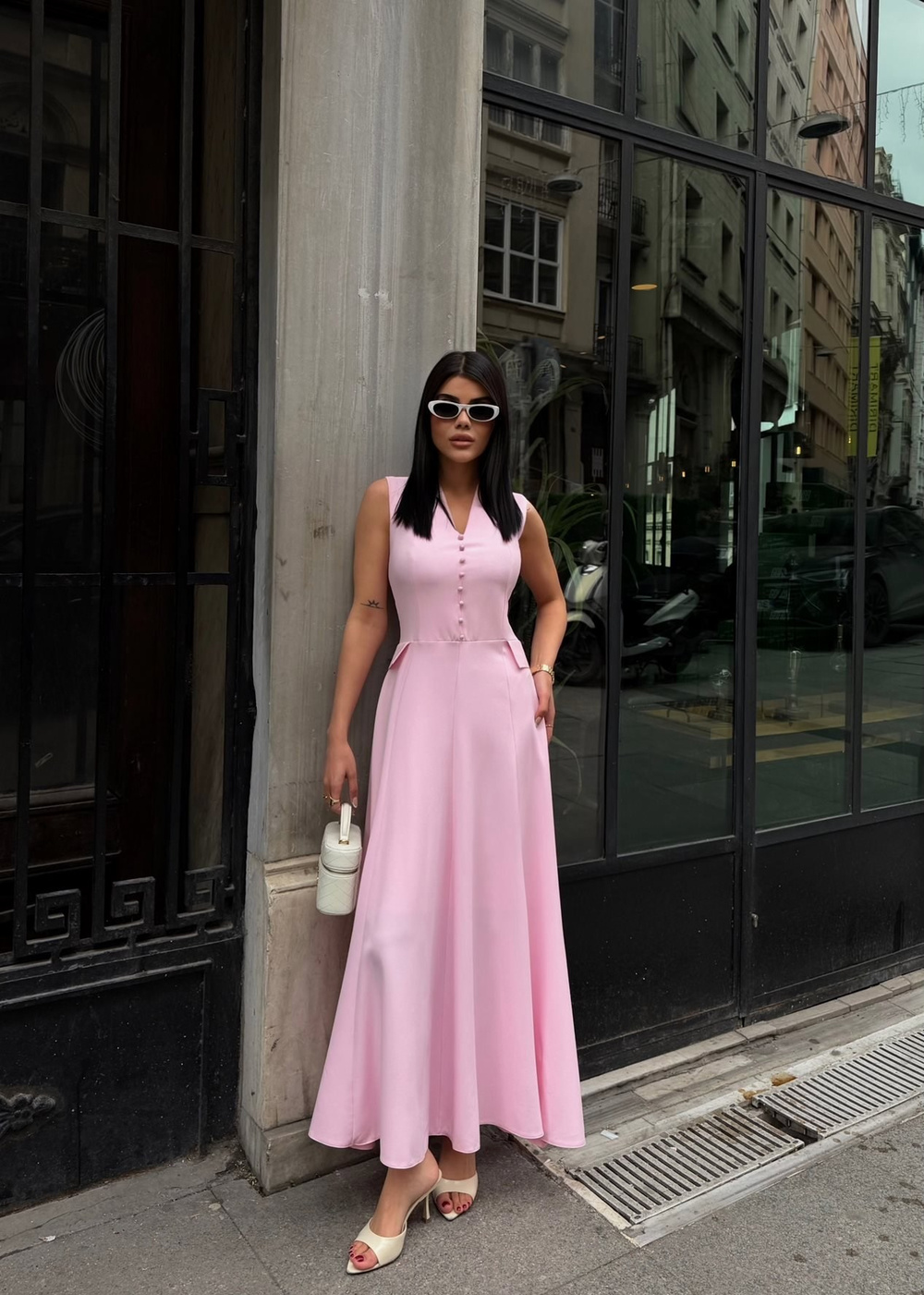 Wholesale Button-Front Maxi Dress