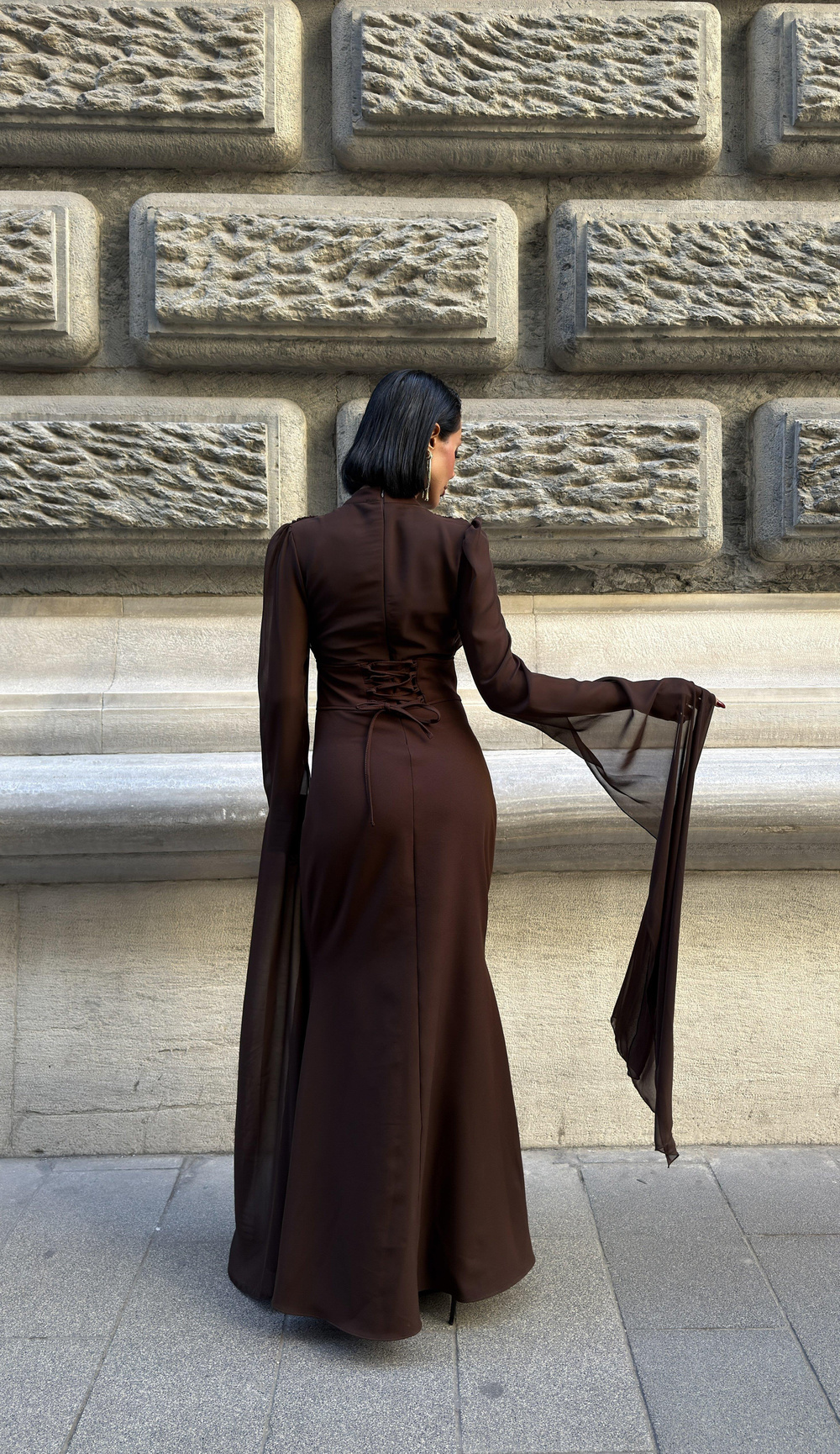 Wholesale Maxi Dress with Chiffon Sleeves