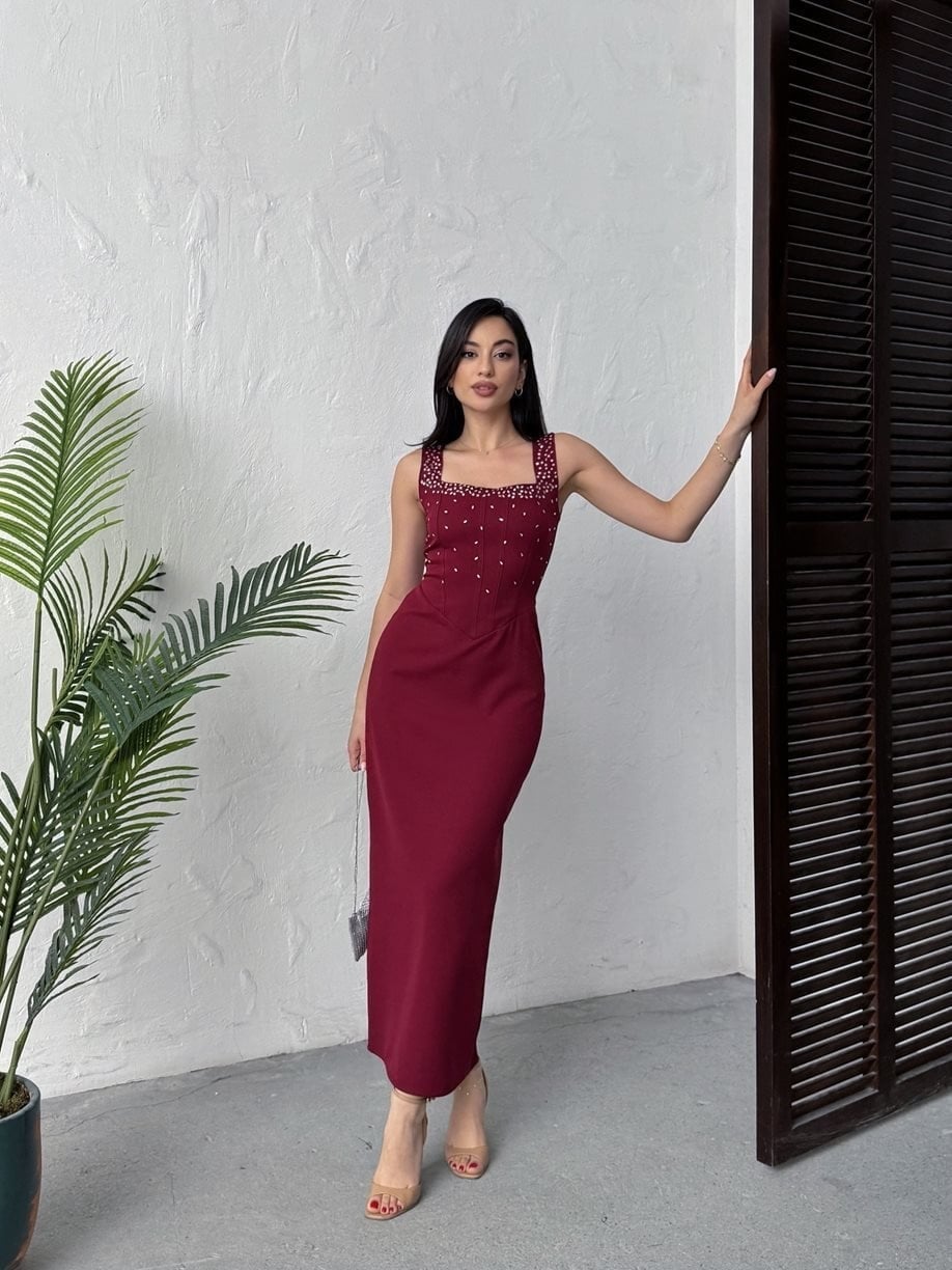 Wholesale Rhinestone-Embellished Maxi Dress
