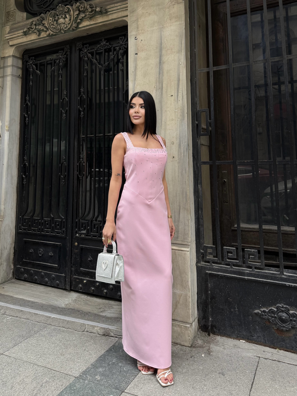 Wholesale Rhinestone-Embellished Maxi Dress