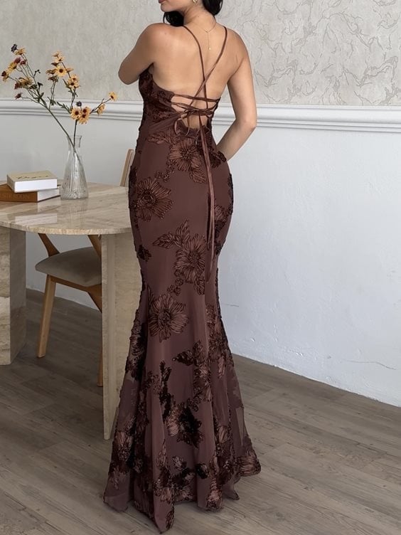 3303 SATEN İNCE ASKILI ELBİSE