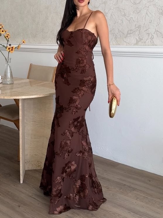 3303 SATEN İNCE ASKILI ELBİSE