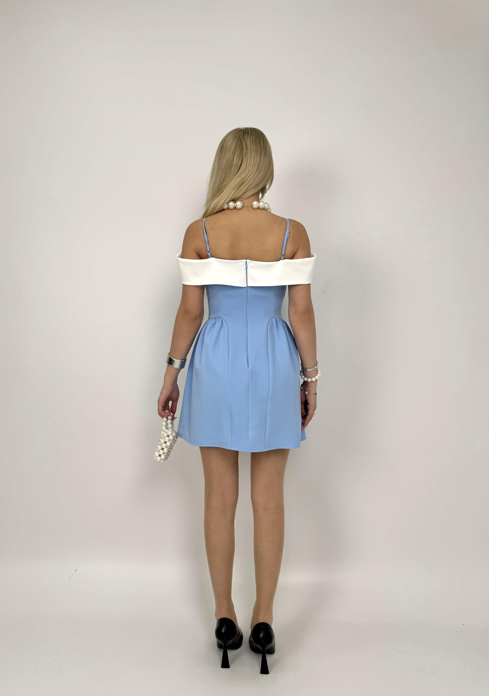 Wholesale Mini Dress with Contrast Collar