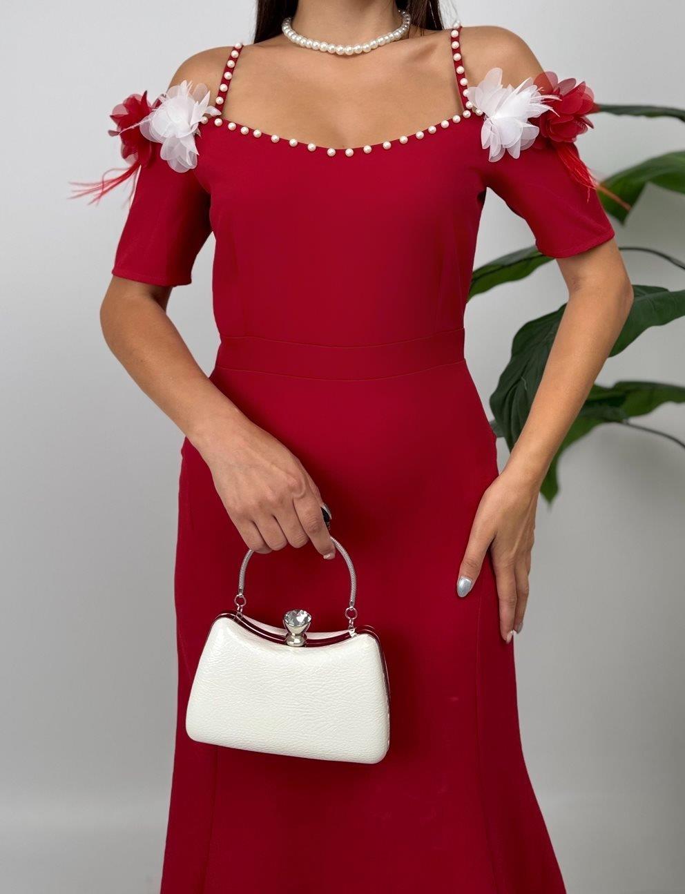 Wholesale Strappy Dress with Pearl Detailed
