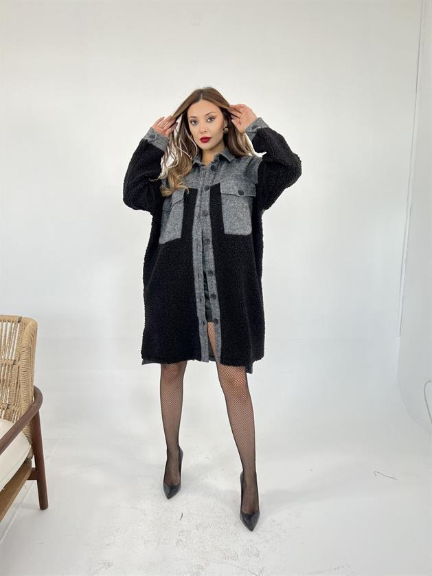 Wholesale Womens Long Shirt-Anthracite