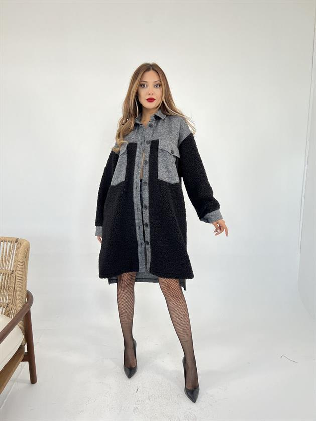 Wholesale Womens Long Shirt-Anthracite