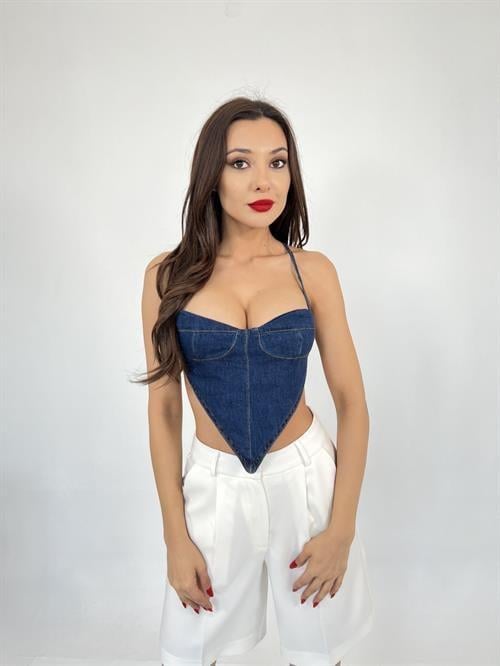 Wholesale Womens Denim Crop Blue