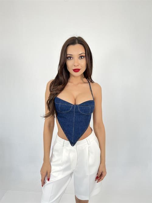 Wholesale Womens Denim Crop Blue