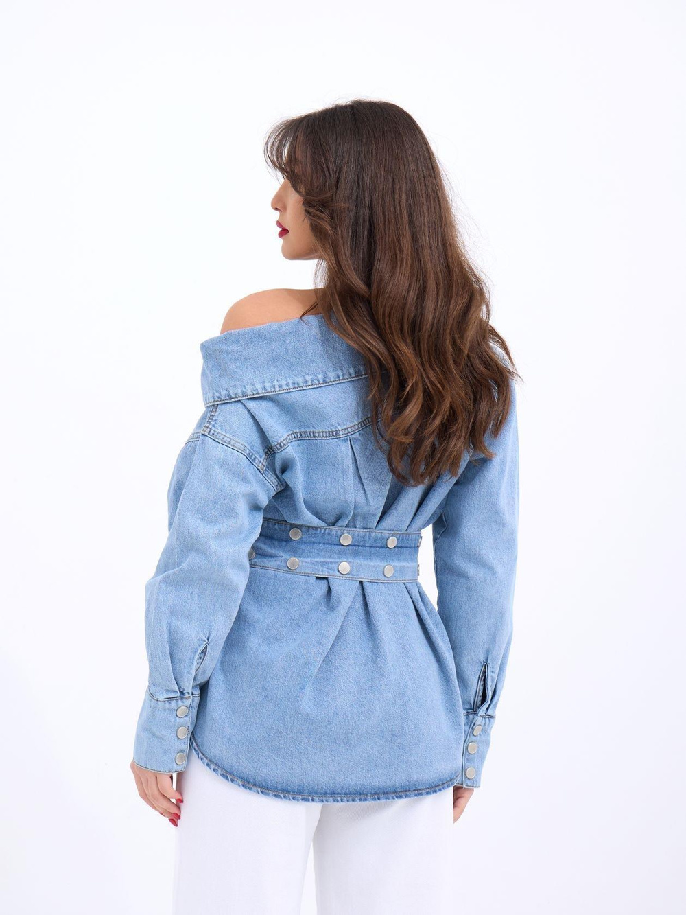 Wholesale WomenS Cotton Shırt-Blue