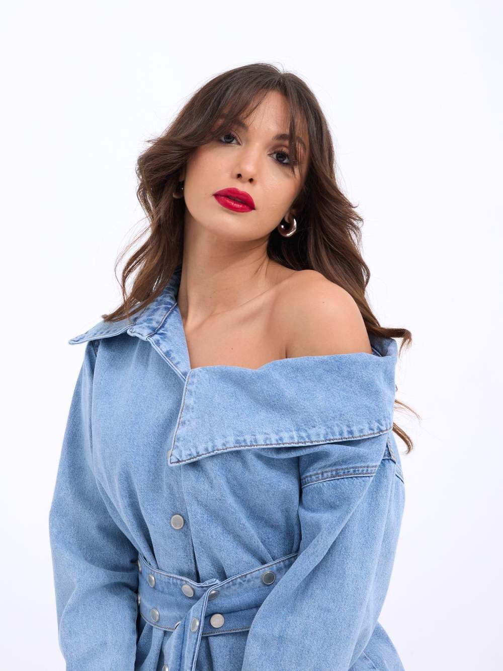 Wholesale WomenS Cotton Shırt-Blue